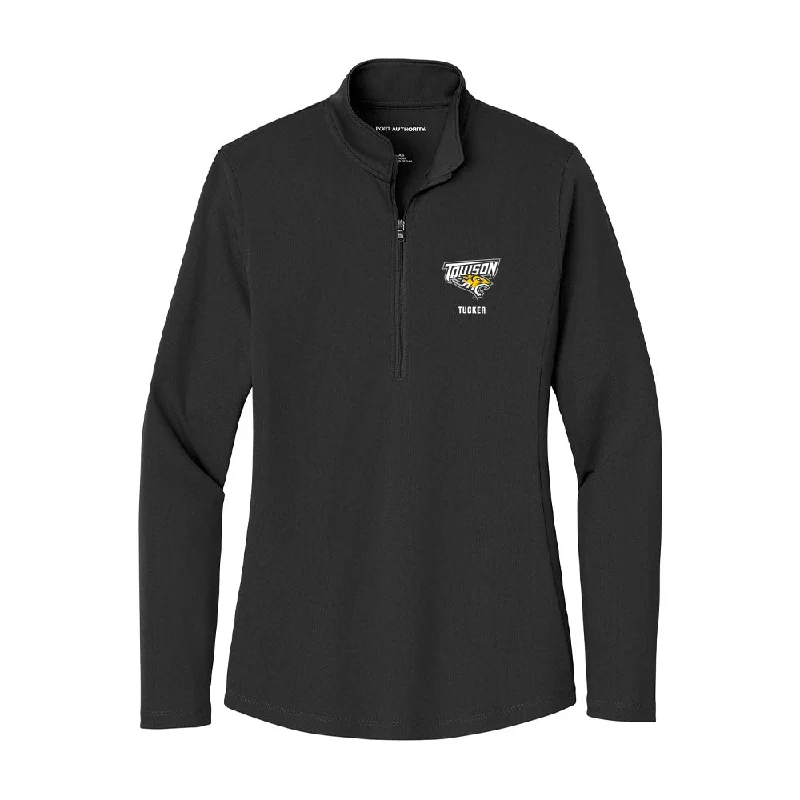 Towson - NCAA Women's Track & Field : Maya Tucker - Women's Lightweight Quarter Zip Jacket One-Shoulder Jacket Off-the-Shoulder Jacket Asymmetrical Jacket