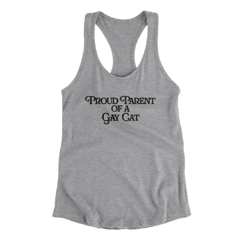 Proud Parent Of A Gay Cat Women's Racerback Tank basic tank top