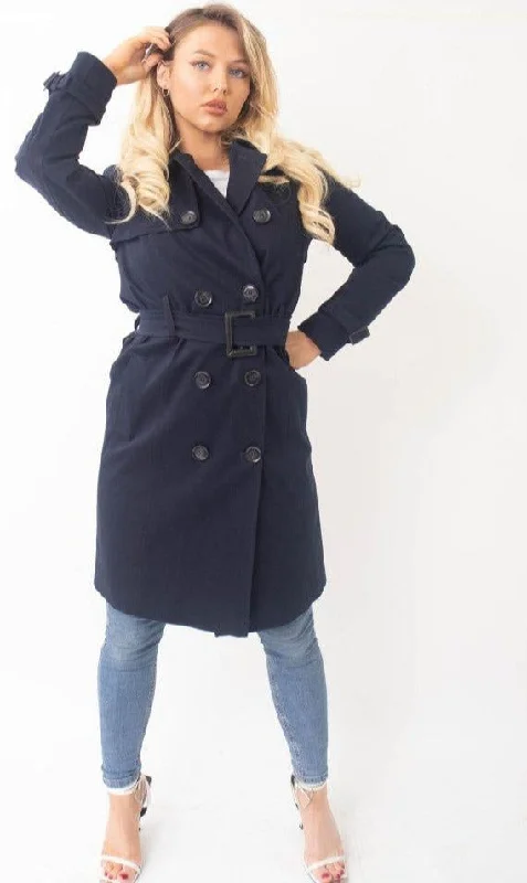 Women's Long Double-Breasted Trench Coat Blazer Duffle Coat Pea Coat