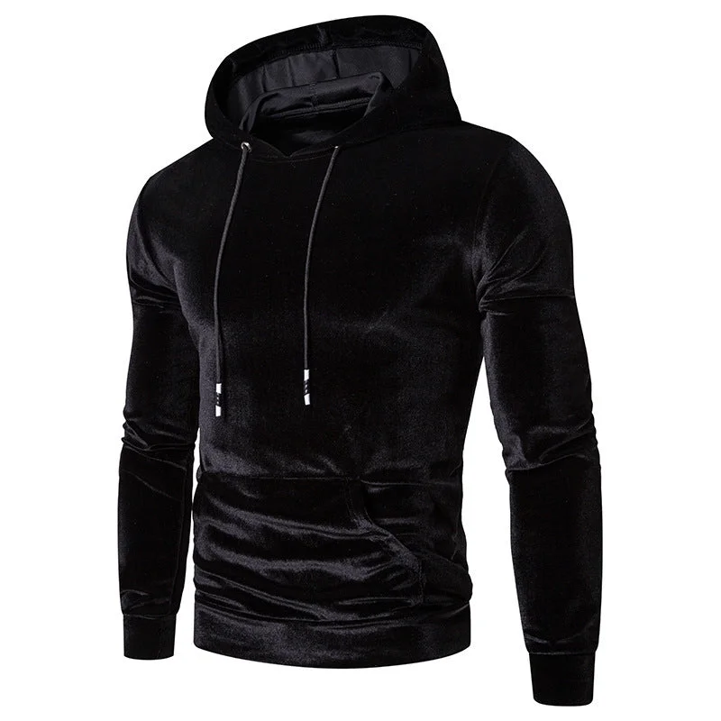 Casual Men's Hoodies Coat Denim Leather Suede