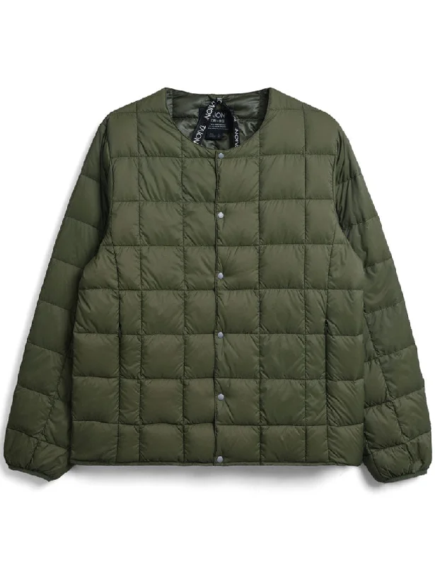 Taion Taion-104 Down Jacket Dark Olive Quilted Jacket Puffer Jacket Insulated Jacket