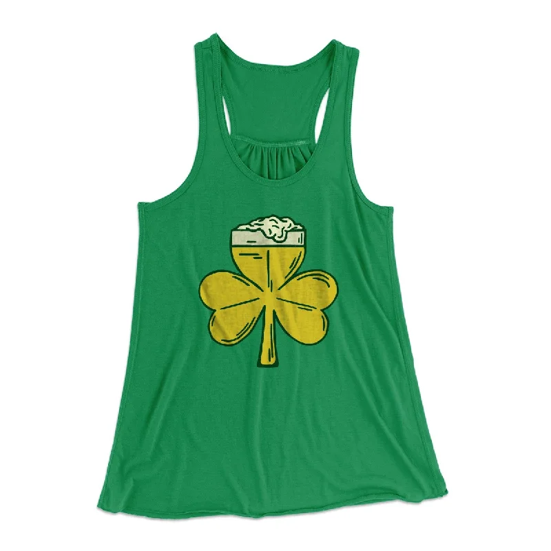 Beer Shamrock Women's Flowey Tank Top ivory tank top