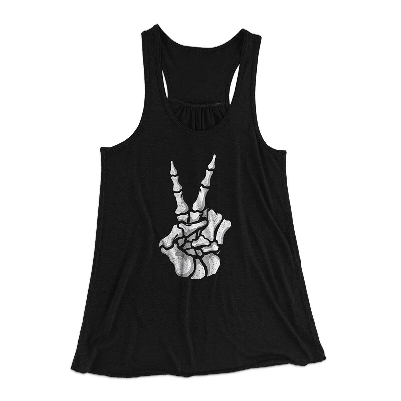 Peace Skeleton Hand Women's Flowey Racerback Tank Top sage tank top