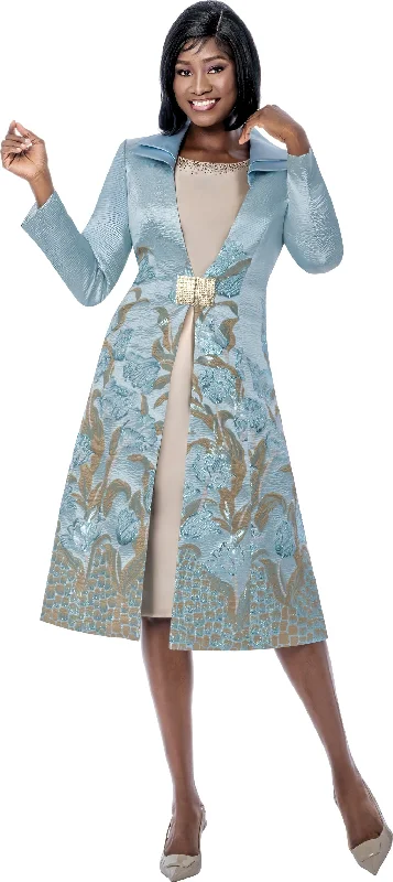 Terramina 7266 Print Dress and Coat Blazer Duffle Coat Pea Coat