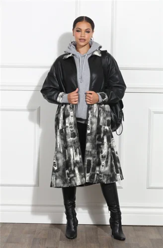 Luxe Moda LM366 Coat Dress Plaid Tartan Floral