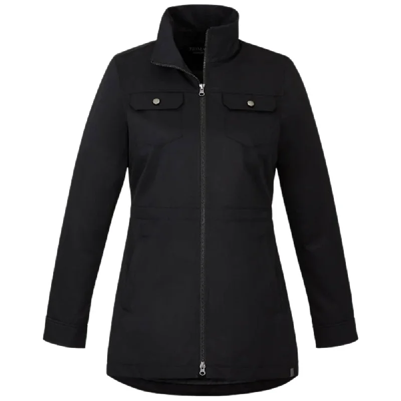 Elevate Women's Black Hardy Eco Jacket Herringbone Jacket Checkered Jacket Solid Jacket