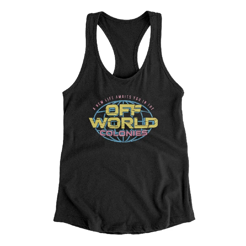 Off World Colonies Women's Racerback Tank solid color tank