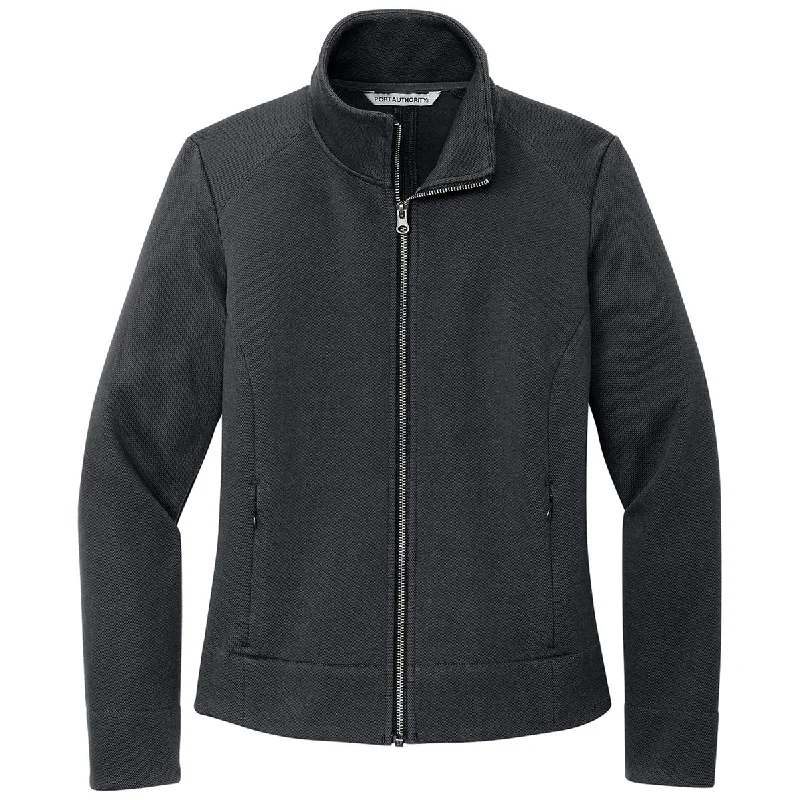 Port Authority Women's Charcoal Network Fleece Jacket Corduroy Jacket Velvet Jacket Brocade Jacket