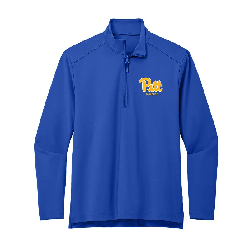Pittsburgh - NCAA Women's Track & Field : Maya Maycock - Premium Quarter Zip Jacket Herringbone Jacket Houndstooth Jacket Plaid Jacket