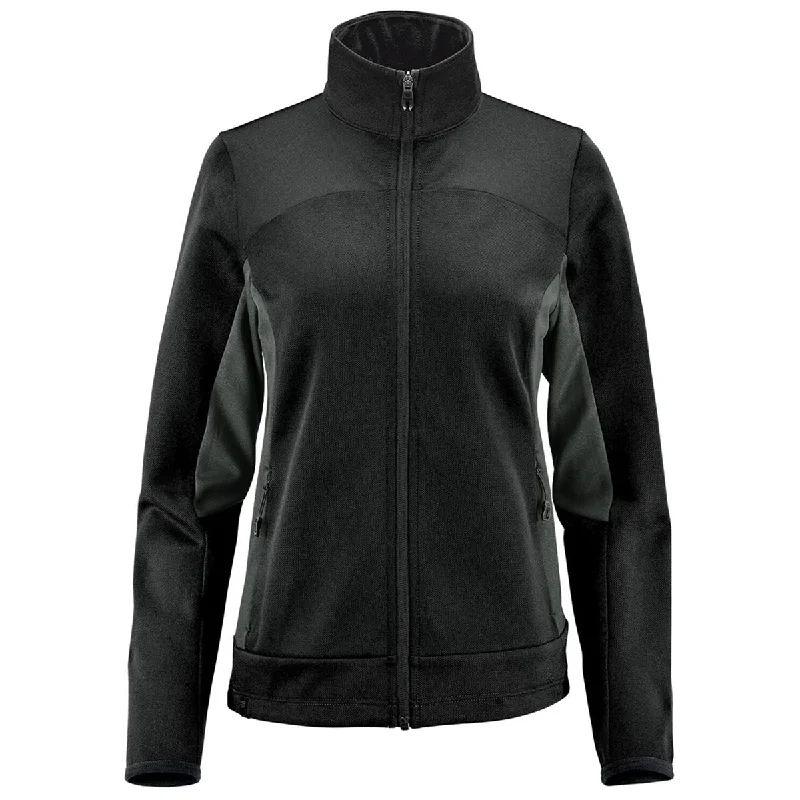 Stormtech Women's Black/Graphite Appaloosa Knit Jacket Notch Collar Jacket Peter Pan Collar Jacket Cowl Neck Jacket