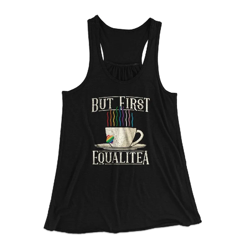 But First Equalitea Women's Flowey Tank Top grey tank top