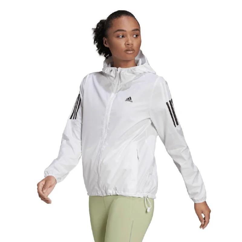 adidas Women's Wind Breaker Jacket (White) Ribbed Jacket Pleated Jacket Ruffled Jacket