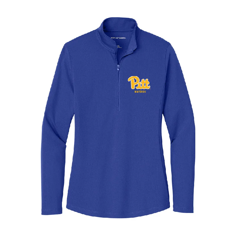Pittsburgh - NCAA Women's Track & Field : Maya Maycock - Women's Lightweight Quarter Zip Jacket Toggled Jacket Drawstring Jacket Belted Jacket