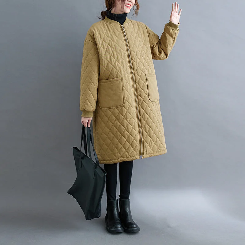 Winter Cotton Plus Sizes Coats for Women Pleated Ruffled tiered