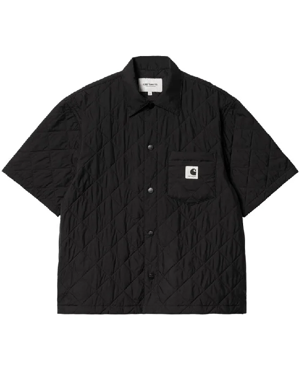 Carhartt Wip W' Laurens Shirt Jacket Black Cotton Fabric Linen Fabric Terry Fabric