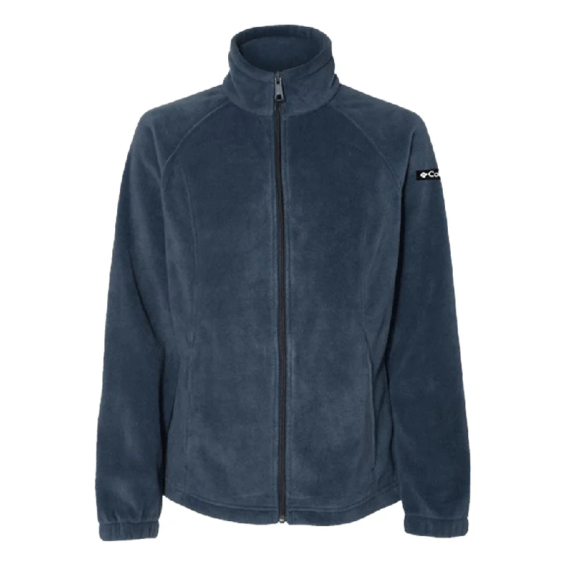 Columbia Women's Columbia Navy Benton Springs Fleece Full-Zip Jacket Nylon Fabric Polyester Fabric Spandex Fabric