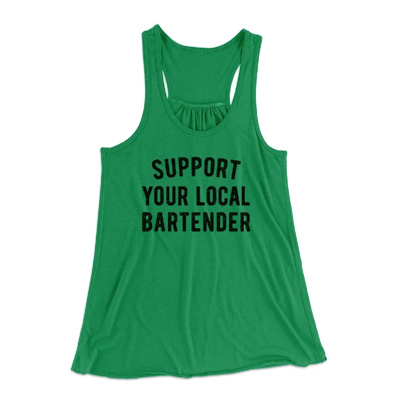 Support Your Local Bartender Women's Flowey Tank Top lemon yellow tank