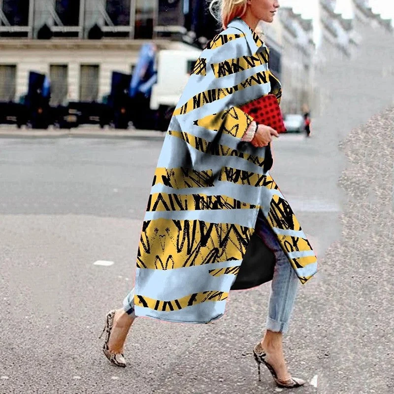 Classy Print Women Long Coats A-Line Ball Gown Mermaid