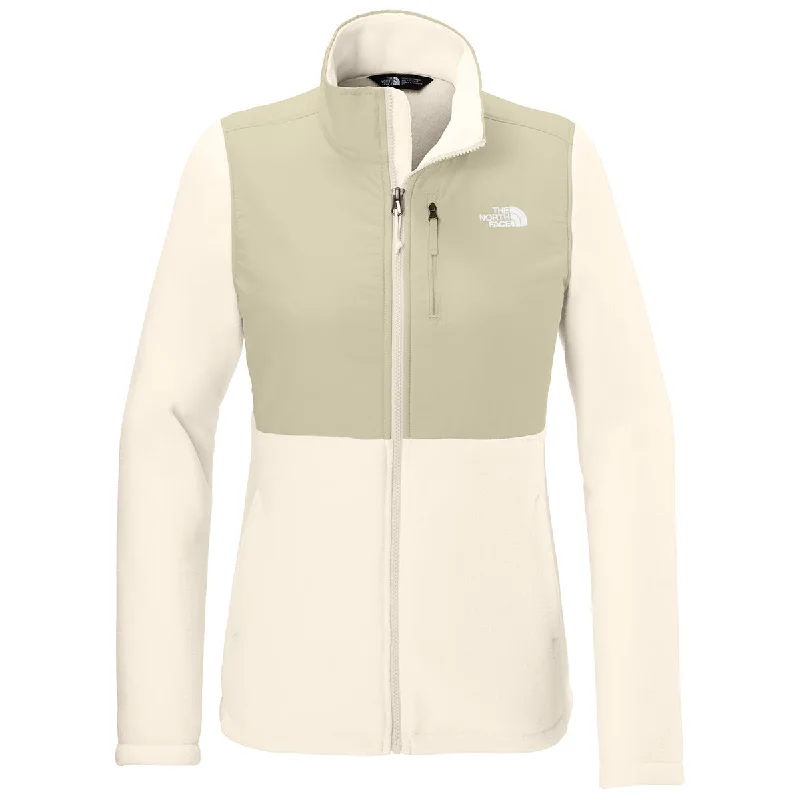 The North Face Women's Gardenia White/ Gravel Highest Peak Full-Zip Fleece Jacket Hoodie Zip-Up Jacket Button-Up Jacket