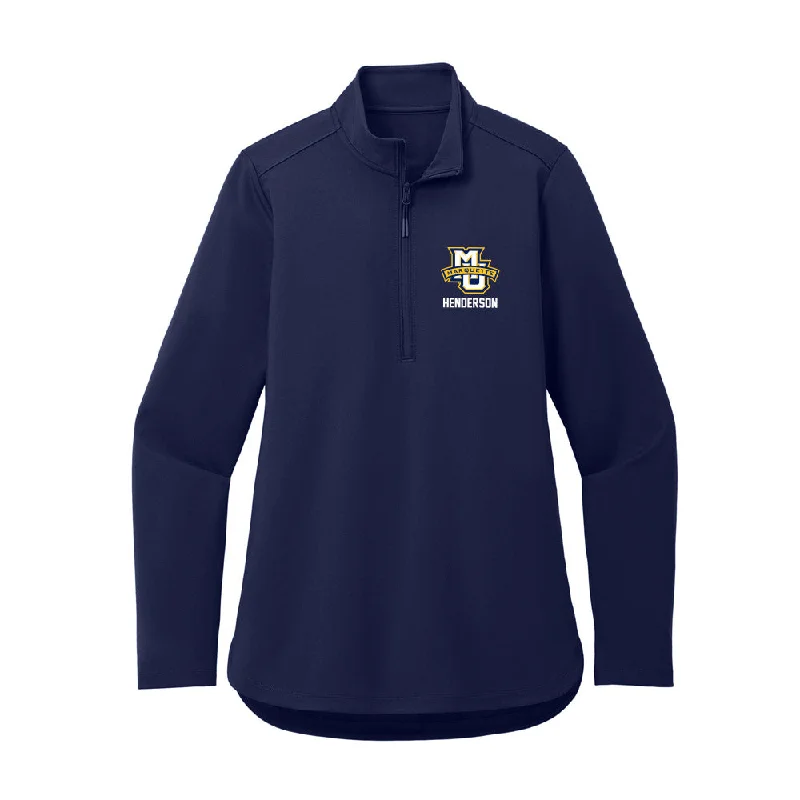 Marquette - NCAA Women's Track & Field : Vanessa Henderson - Women's Premium Quarter Zip Jacket Front Pockets Side Pockets Patch Pockets