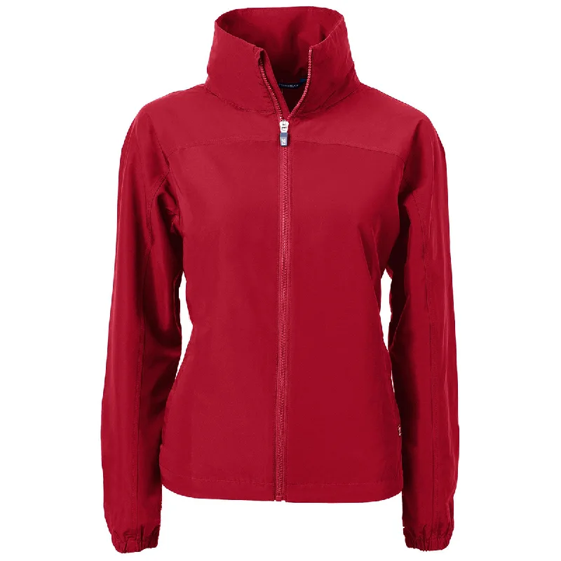 Cutter & Buck Women's Cardinal Red Charter Eco Recycled Full Zip Jacket Print Jacket Jacquard Jacket Embroidered Jacket