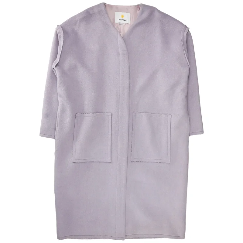 L.F. Markey Lilac Raw Seam Coat Buttoned Toggled Snapped