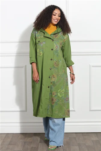 Luxe Moda LM393 Floral Coat Dress Print Jacquard Embroidered