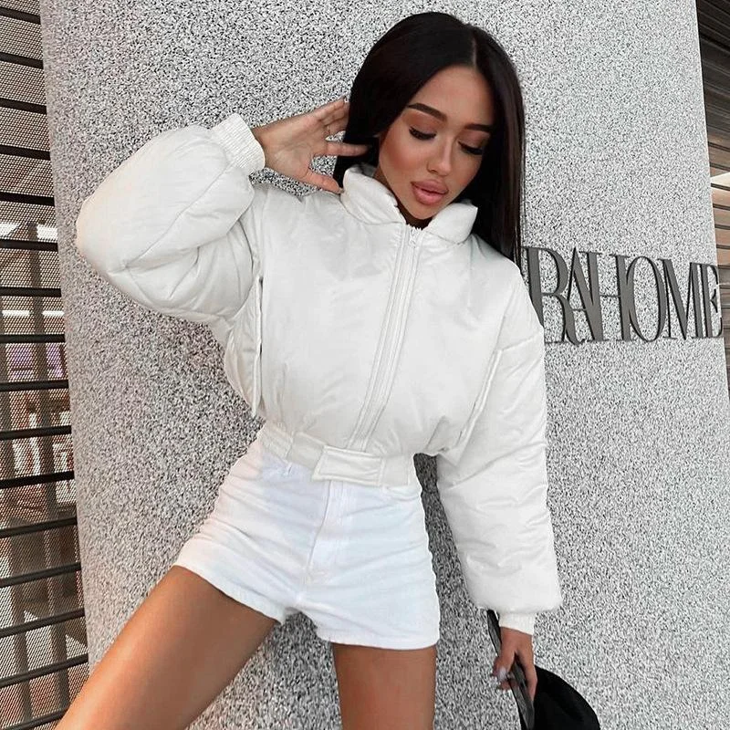 Women Cotton Zipper Short Coats Rayon Velvet Corduroy