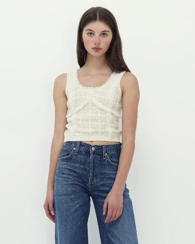 FLORENTINE TANK / WHITE MULTI metallic tank top