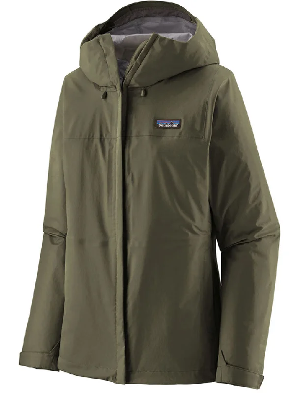 Patagonia W's Torrentshell 3L Rain Jacket Pine Needle Green Oversized Jacket Tailored Jacket Straight Jacket
