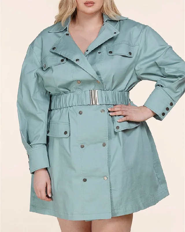 L'atiste by Amy PCD892DD Belted Coat PlusSize Dress Turtleneck Wrap Cape