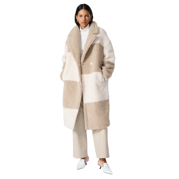 Amber Oversized Teddy Check Coat Raincoat Turtleneck Coat Wrap Coat