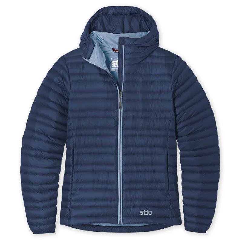 Stio Women's Mountain Shadow Pinion Down Hooded Jacket Rayon Fabric Velvet Fabric Corduroy Fabric