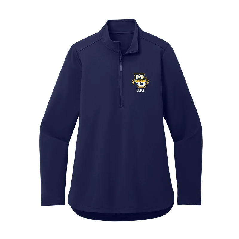 Marquette - NCAA Women's Track & Field : Natalie Lupa - Women's Premium Quarter Zip Jacket Chenille Fabric Brocade Fabric Lace Fabric