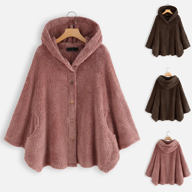 Women Plus Sizes Velvet Hoodies Coats Tailored Straight A-Line