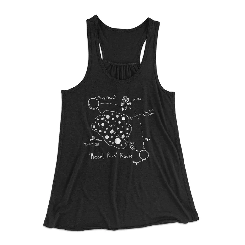 Kessel Run Directions Women's Flowey Tank Top coral tank top