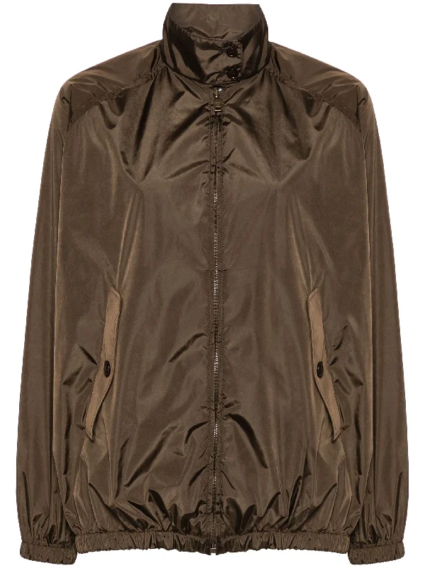enamel triangle logo lightweight jacket Zip Front Button Front Snap Front