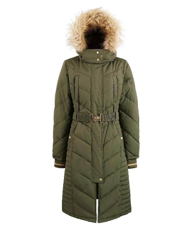 Charlotte Padded Longline Coat - Khaki Blazer Duffle Coat Pea Coat