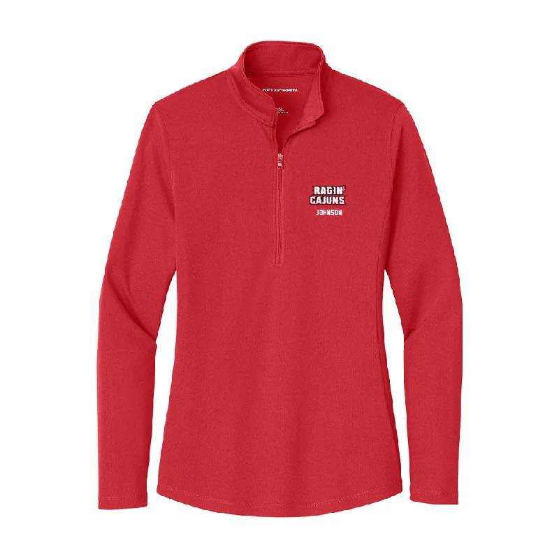 Louisiana - NCAA Women's Track & Field : Alexandra Johnson - Women's Lightweight Quarter Zip Jacket Knit Fabric Woven Fabric Fleece Fabric