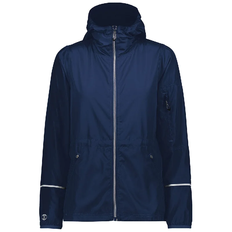 Holloway Women's Navy Packable Full Zip Jacket Snapped Jacket Toggled Jacket Drawstring Jacket Holloway Women's Navy Packable Full Zip Jacket Snapped Jacket Toggled Jacket Drawstring Jacket