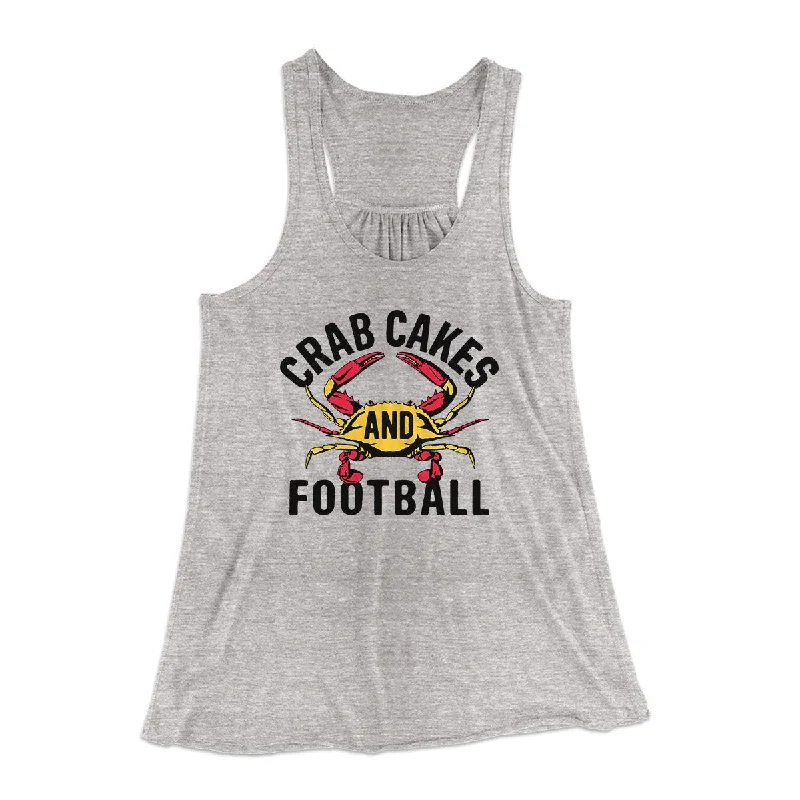 Crab Cakes and Football Women's Flowey Tank Top fitted tank top
