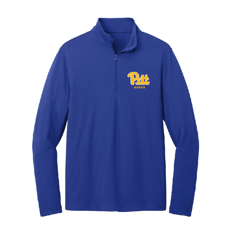 Pittsburgh - NCAA Women's Track & Field : Maya Maycock - Lightweight Quarter Zip Jacket One-Shoulder Jacket Off-the-Shoulder Jacket Asymmetrical Jacket