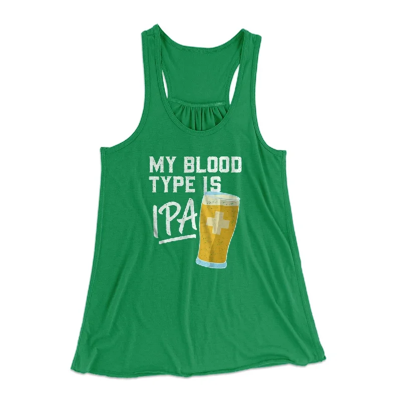 My Blood Type Is IPA Women's Flowey Tank Top baby blue tank