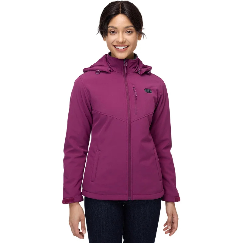 Ororo Women's Purple 5-Zone Heated Jacket Toggled Jacket Drawstring Jacket Belted Jacket