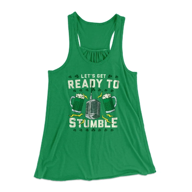 Let's Get Ready To Stumble Women's Flowey Tank Top solid color tank