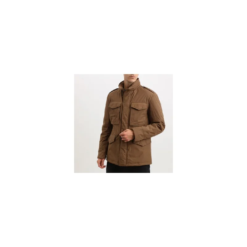 Brown Polyester Jacket Insulated Jacket Fitted Jacket Loose Jacket