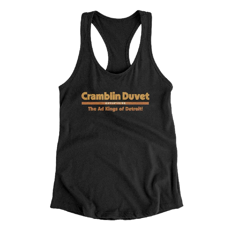 Cramblin Duvet Advertising Women's Racerback Tank tie dye tank