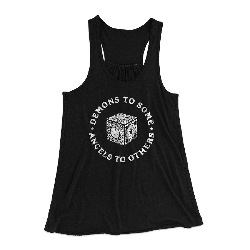 Demons To Some Angels To Others Women's Flowey Racerback Tank Top seamless tank top