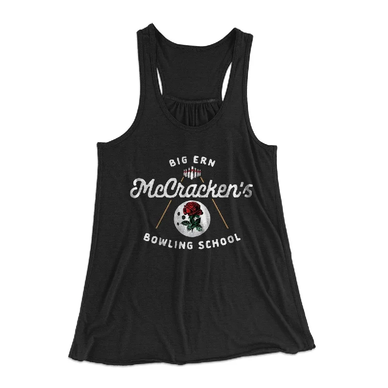 Big Ern McCracken's Bowling School Women's Flowey Tank Top lemon yellow tank
