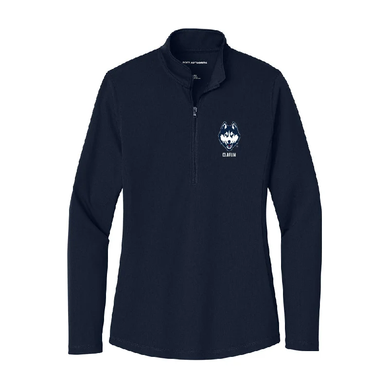 UConn - NCAA Women's Track & Field : Sarah Claflin - Women's Lightweight Quarter Zip Jacket Wool Jacket Cashmere Jacket Tweed Jacket